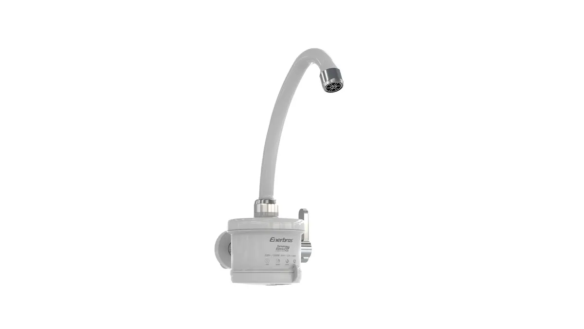 Enerbras Torneira Elétrica Plus de Parede 4 Temperaturas 5500W 220V Branca e Cromada