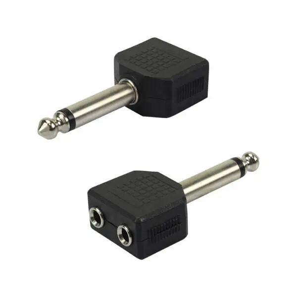10x Adaptador P10 Macho Mono X Duplo J2/p2 Fêmea Mono - 1