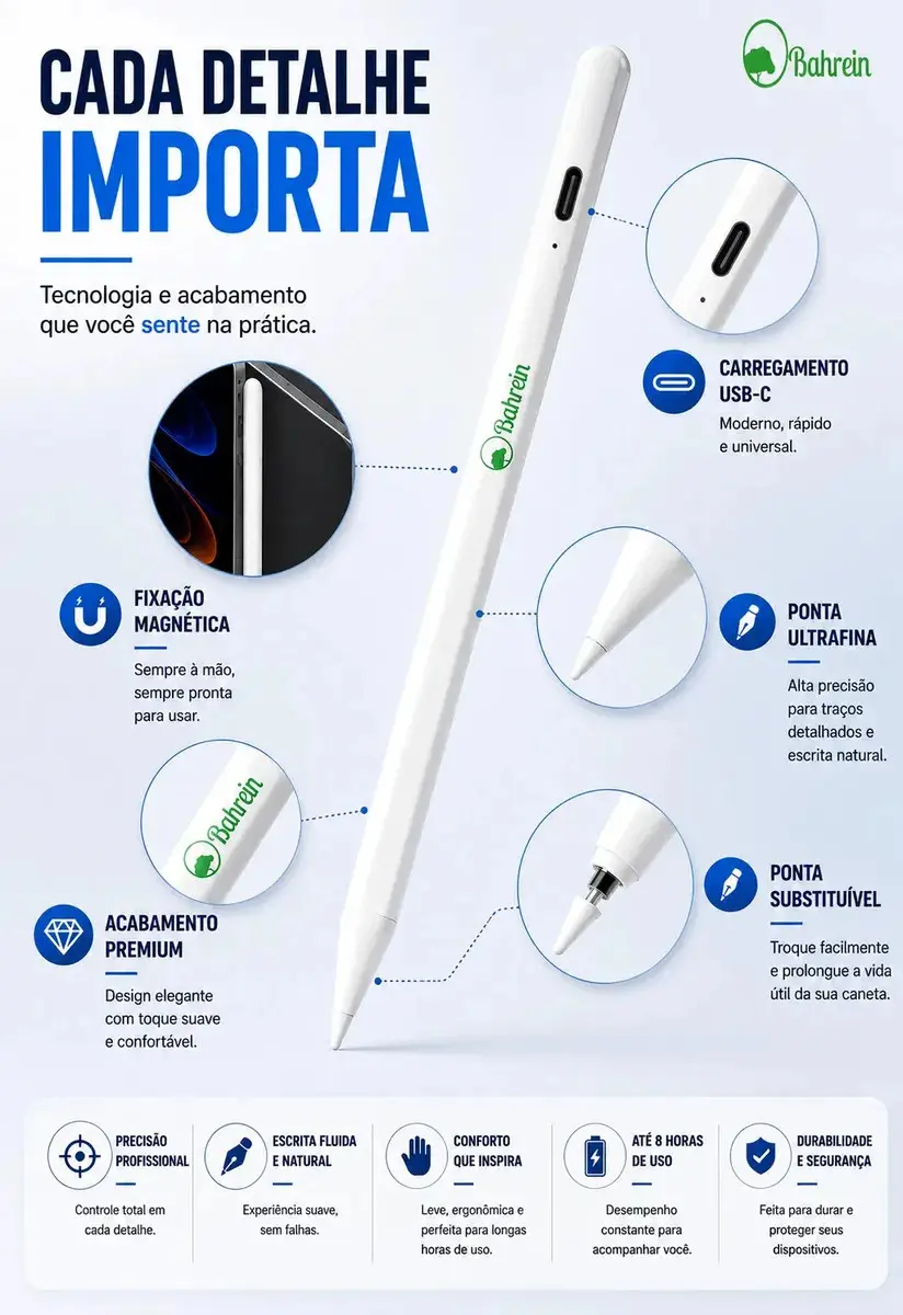 Caneta Stylus Universal Alta Precisão Para Tablet Positivo Android Ios Caneta Touch Ponta Fina Universal Celular, Tablet, Notebook, Ipads E Iphones, Proporcionando Uma Precisão Bahrein thumbnail 3