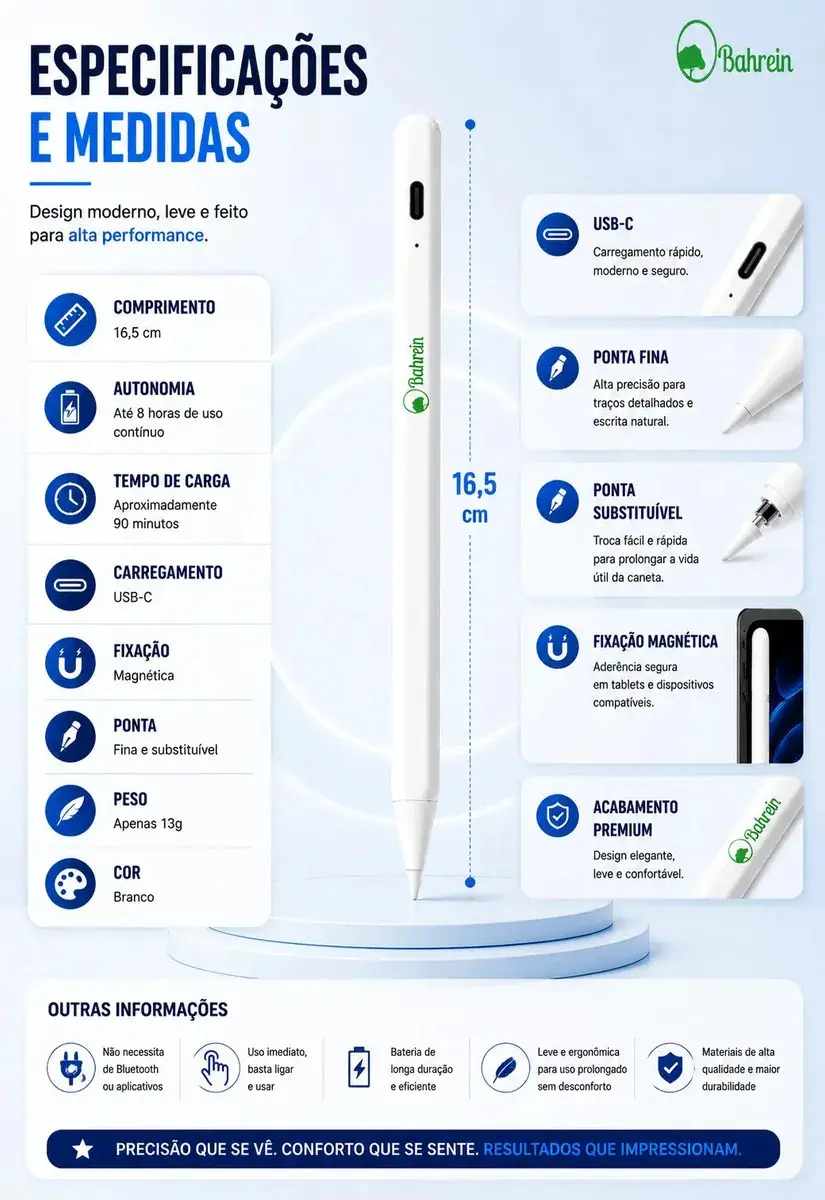 Caneta Stylus Universal Alta Precisão Para Tablet Positivo Android Ios Caneta Touch Ponta Fina Universal Celular, Tablet, Notebook, Ipads E Iphones, Proporcionando Uma Precisão Bahrein thumbnail 5