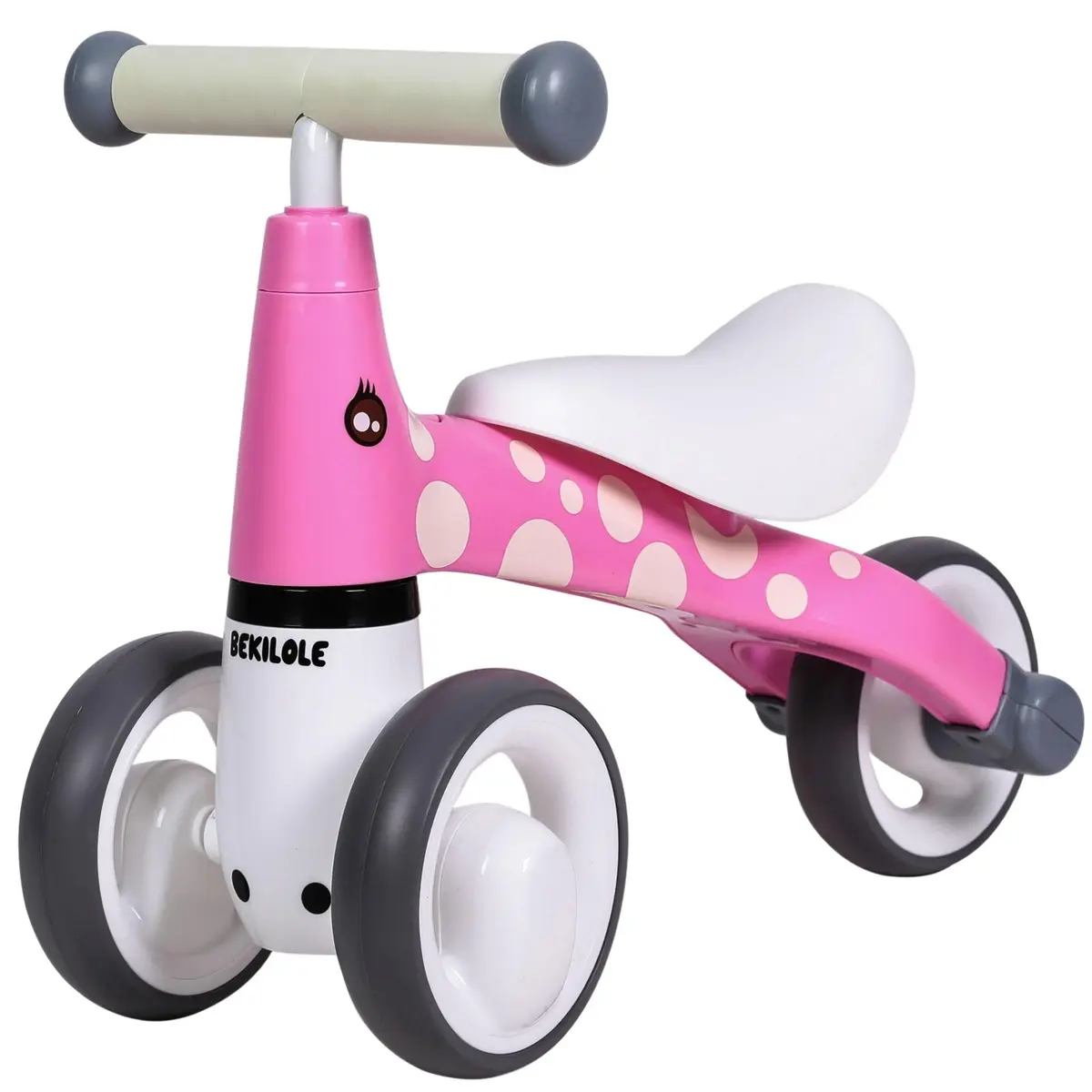 Kinderland Toys Bicicleta de Equilíbrio Bebê 12 Meses | Presente 1 Ano Menina ou Menino | Estampa de Girafa Rosa ou Azul | Bike Sem Pedal Silenciosa | Brinquedo Educativo Infantil 1-2 Anos - 1