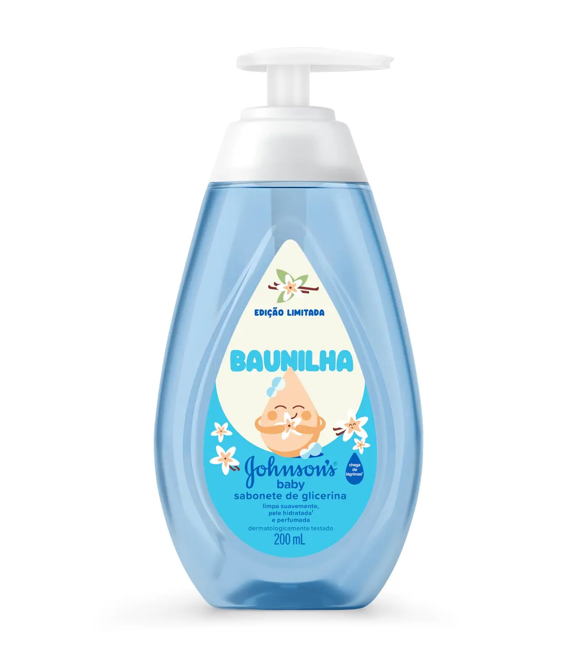 Sabonete Líquido Johnson's Baby, Baunilha, Edição Limitada, 200ml | Com Glicerina, Livre de Parabenos e Sulfatos, Dermatologicamente Testado - 1