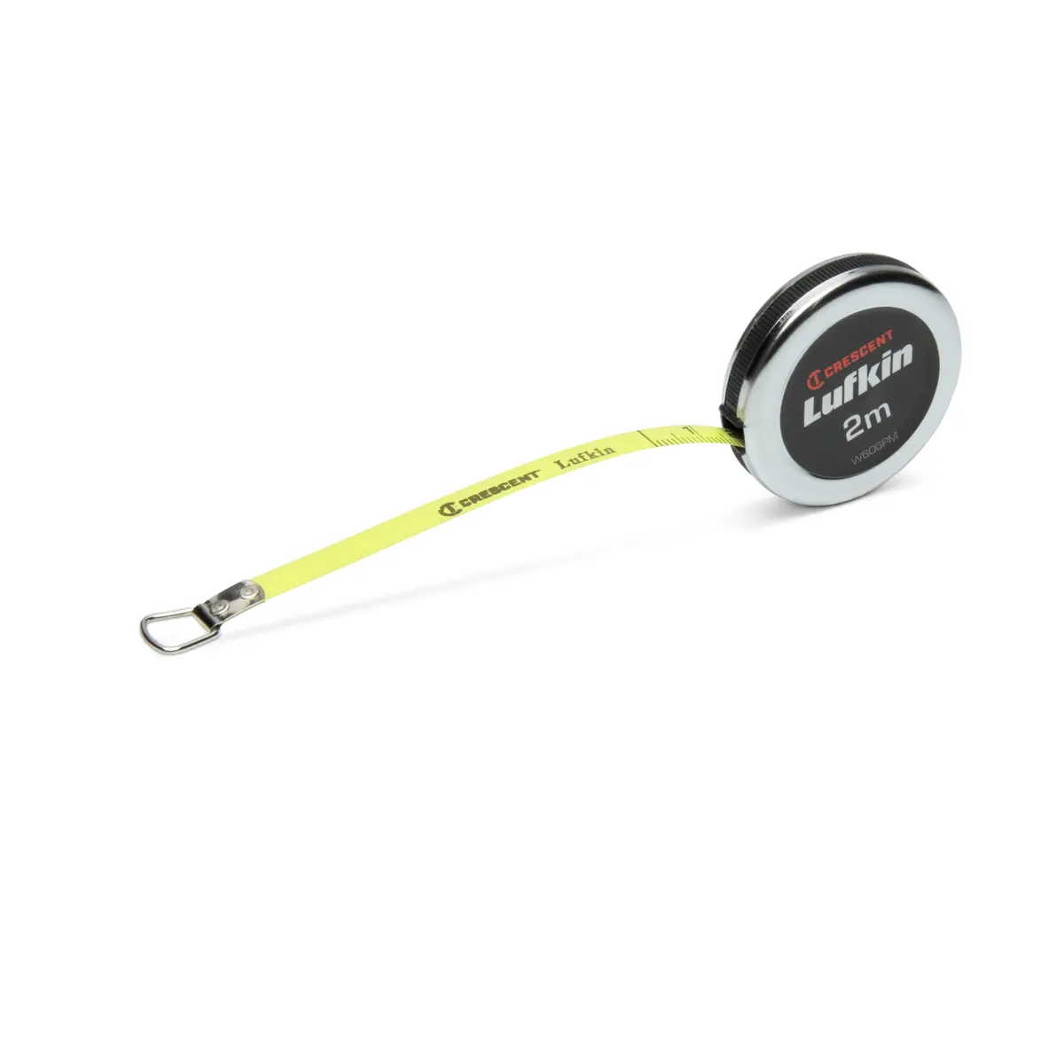 Crescent Lufkin 6 mm x 2 m diâmetro executivo amarelo folheado a lâmina A20 fita métrica - W606PM - 1