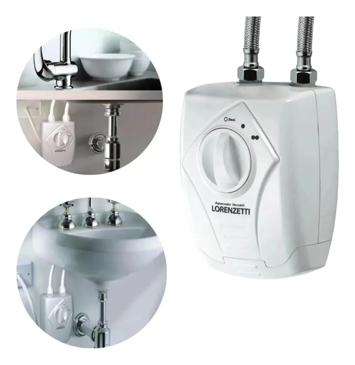 Aquecedor versatil 3 temperaturas Lorenzetti cor branco para pias e lavatórios 5500w thumbnail 3