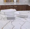 Jogo de Assadeiras Retangulares 3 Peças Branco - 1