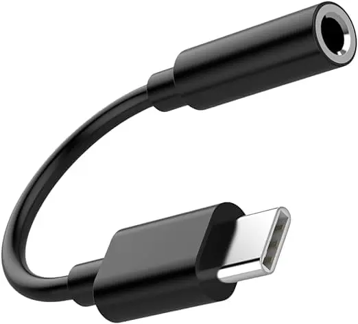 Adaptador Premium P2 3.5mm para Tipo-C para fone de ouvido – Compatível com Samsung, Motorola, LG, iPhone 15 e Smartphones, USB-C