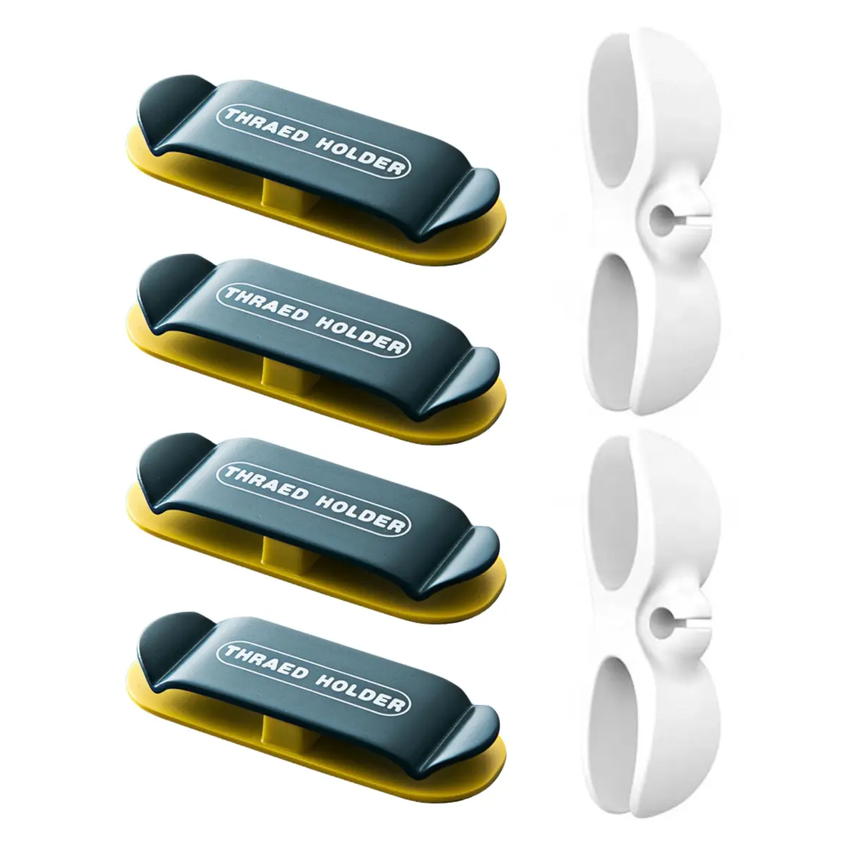 Kit Organizador de Cabos e Fios IstoSim 6 Peças – Adesivo de alta aderência, Cabos Finos e Grossos, ABS + Silicone, home office e Cozinha