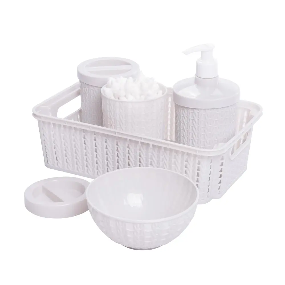 Kit Higiene, Baby, Trama, 5 peças, Branco, Plasútil - 1