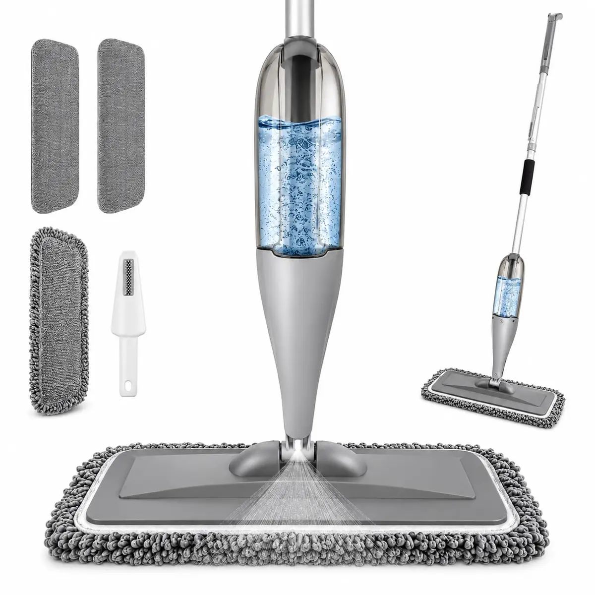 Mop Spray, 800ml Esfregão Com Spray De Microfibra Com 3 Refis Laváveis, Ideal Para Cozinha, Piso Laminado, Azulejos E Madeira