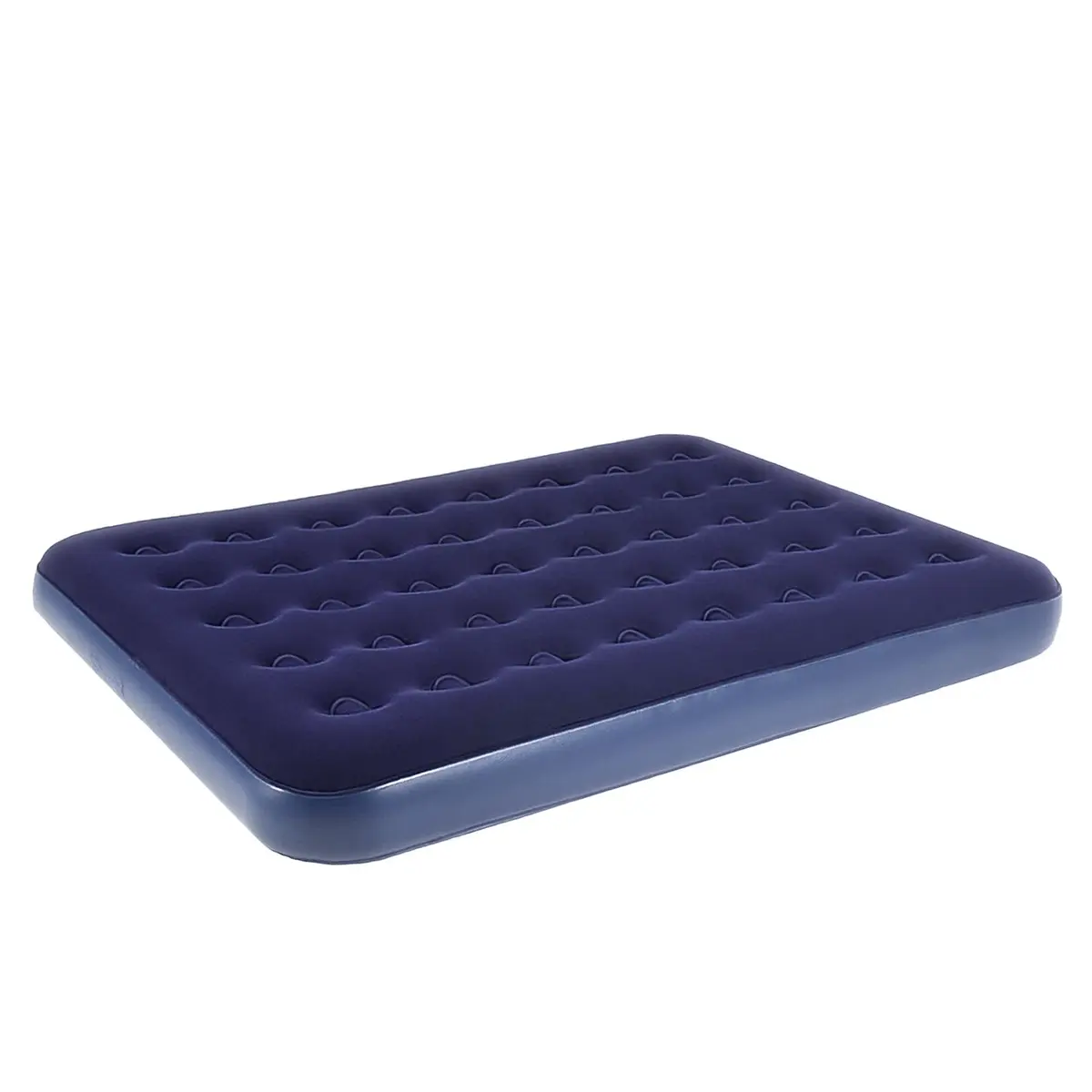 Colchão Inflável Casal - Colchão de Ar para Camping, Casa e Visitas - 186x150x22cm - Estrutura Honeycomb Reforçada (Azul)