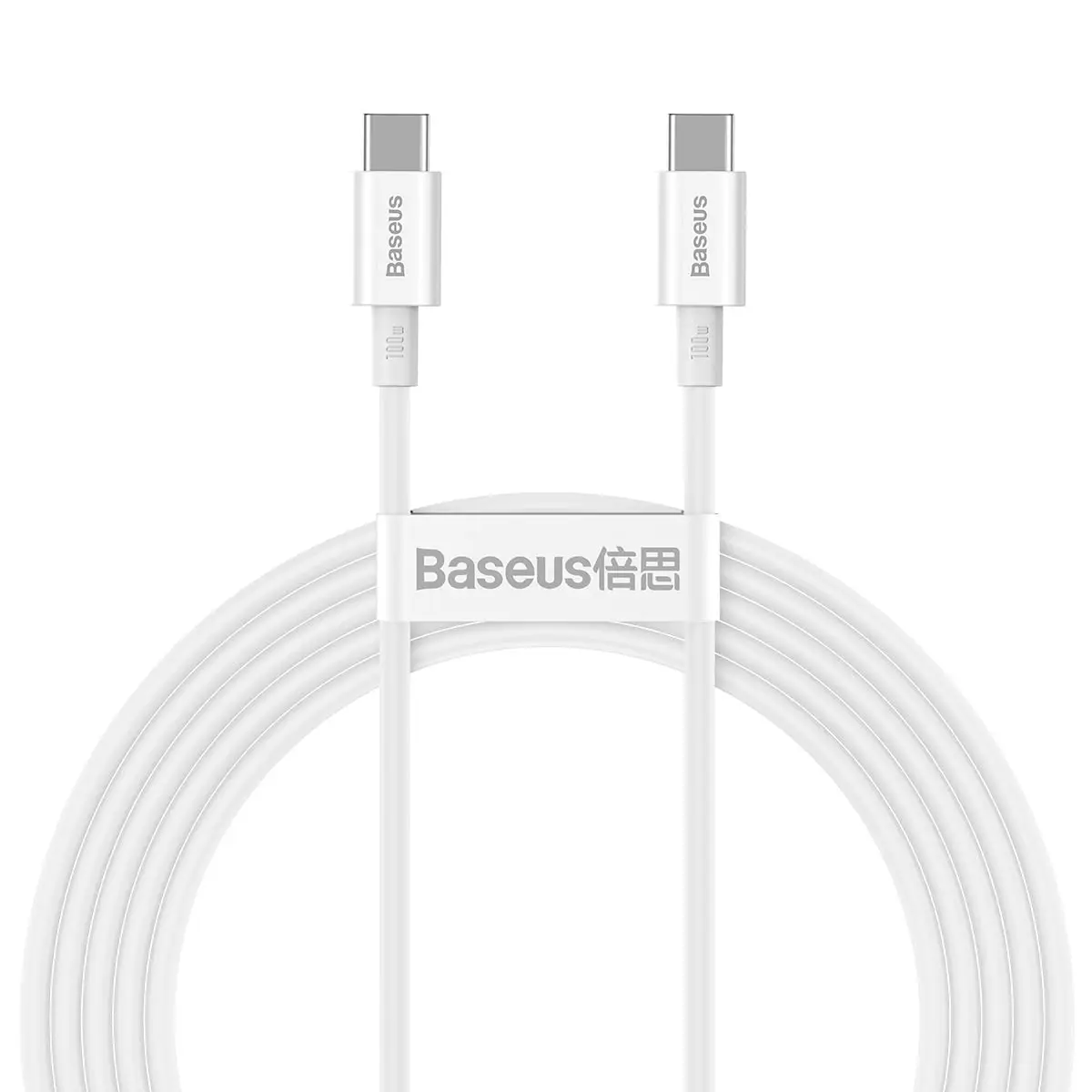 Baseus Cabo de dados de carregamento rápido da série superior tipo C para tipo-C 100W 2m (Branco)