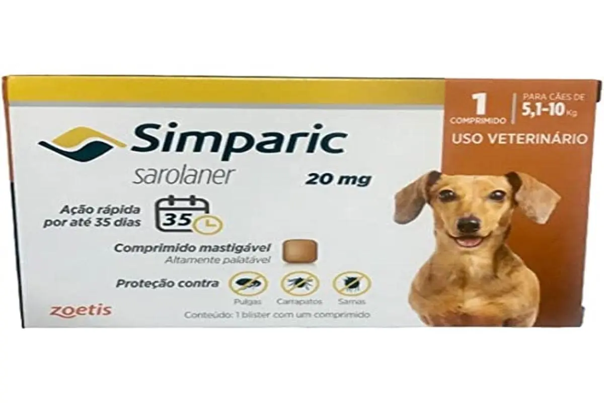 Zoetis Simparic 20Mg 5 1 Até 10Kg 1Cp Para Cães - 1