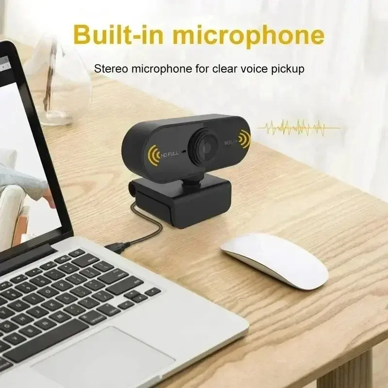 2027 NOVA Webcam Mini Câmera 2K Full HD com Microfone 30fps USB para PC Laptop com Foco Automático Câmera de Filmagem de Vídeo - 1