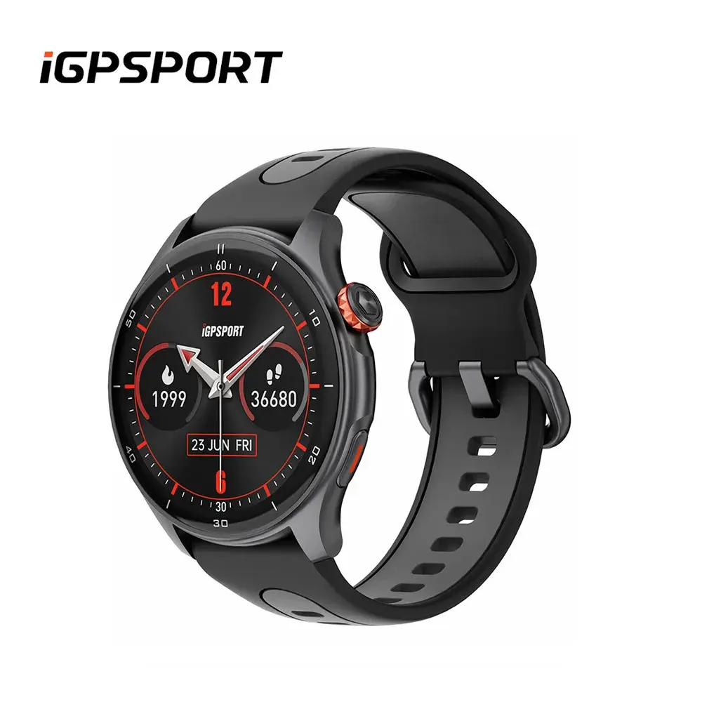 IGPSPORT LW10 1.43in Tela AMOLED Monitoramento de Freqüência Cardíaca Bluetooth Chamada GPS Esportes Fitness Oxigênio no Sangue para Correndo Ciclismo