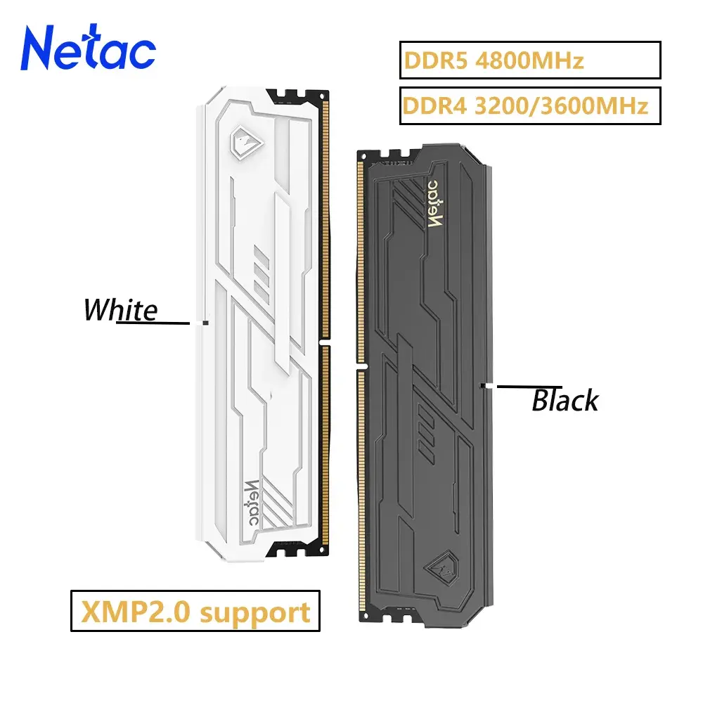 Netac Shadow Ill DDR4 8G 16G 8Gx2 16Gx2 Memória RAM DDR4 3200MHz 3600MHz UDIMM DDR4 XMP2.0 Dual Channel para PC Desktop