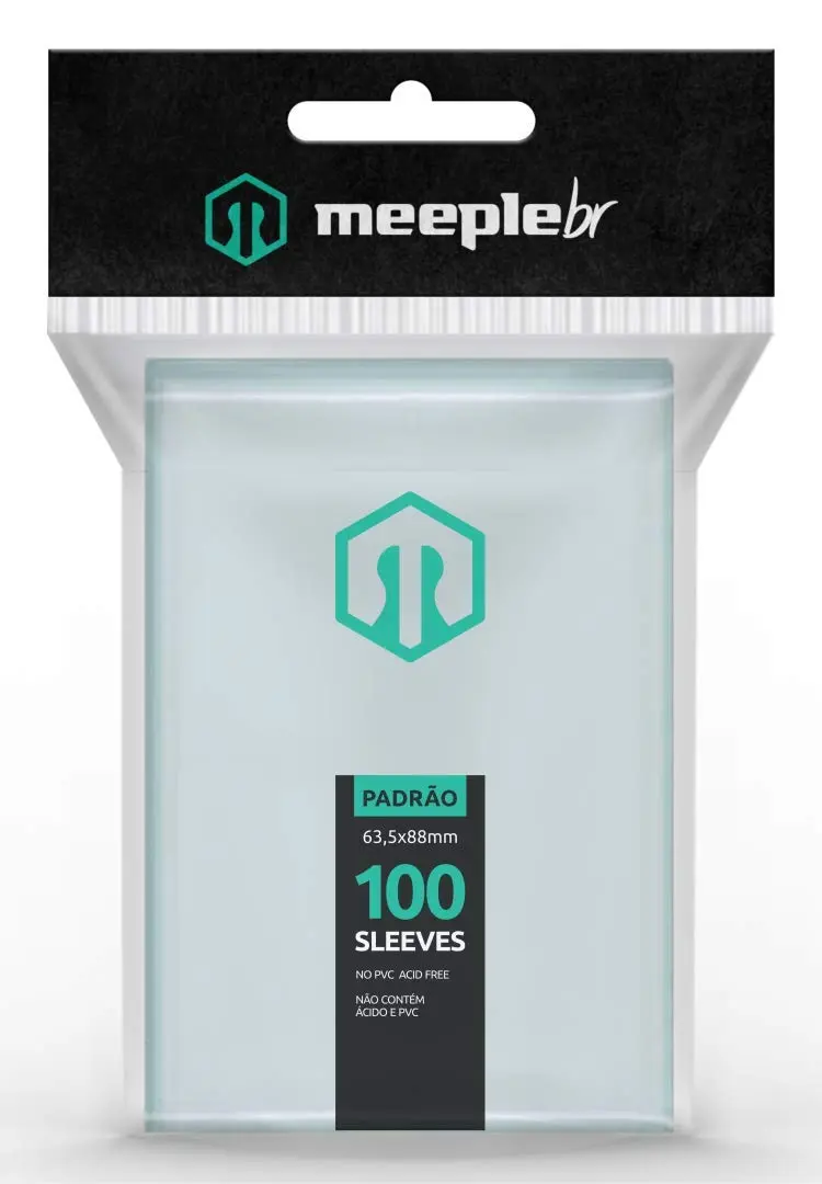 MeepleBR Sleeves - PADRÃO (63,5x88mm), 100 Unidades, TCG, Plástico para Proteção de Cartas - 1