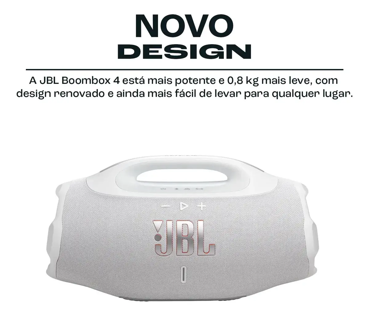 Caixa de Som Bluetooth À Prova D'água Boombox 4 JBL - Branca thumbnail 3