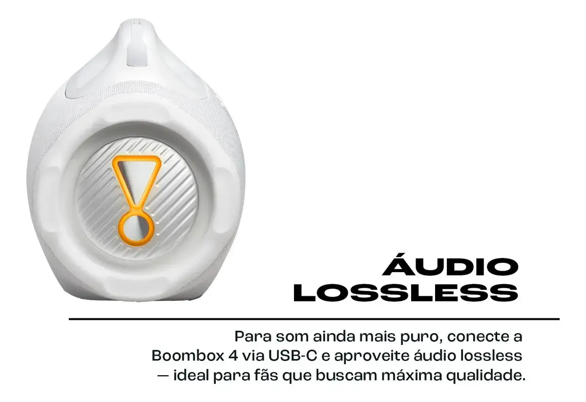Caixa de Som Bluetooth À Prova D'água Boombox 4 JBL - Branca thumbnail 4