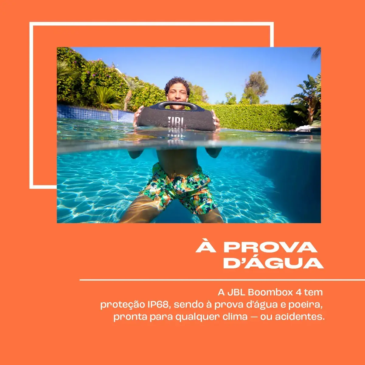Caixa de Som Bluetooth À Prova D'água Boombox 4 JBL - Branca thumbnail 6