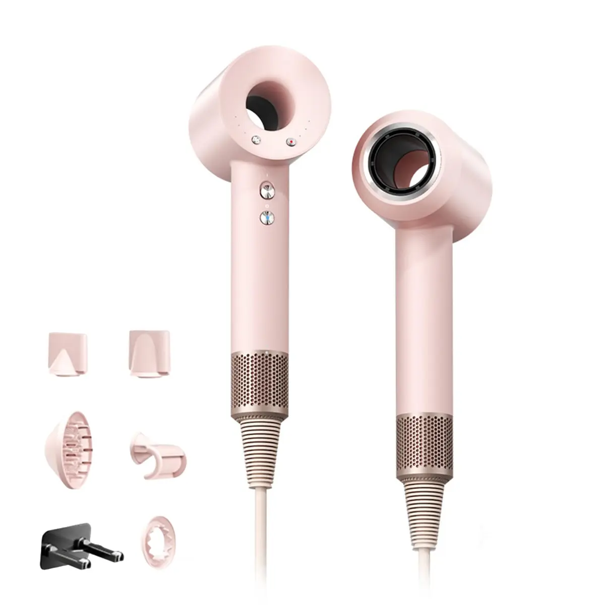 Secador de Cabelo Profissional Turbo 57°C 12 Modos 5 Acessórios Leve 110V | Com fluxo turbo e design oco, secagem rápida em até 5min. Proteção 57°C, silencioso 59dB, leve 400g, 5 acessórios e 12 modos