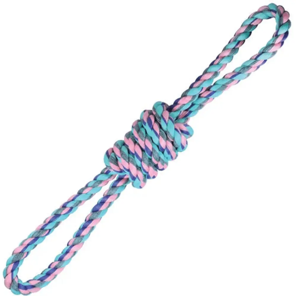 JAMBO PET Brinquedo Mordedor Corda 8 Torcido Ideal Para Cabo De Guerra Para Cães Em Poliéster Cor Pastel Azul