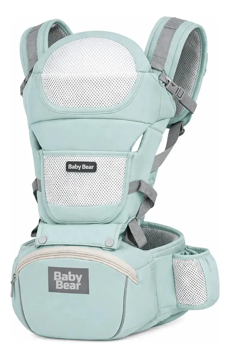 Bolsa Canguru Ergonômico Baby Bear Premium 12 Posições 4 Em 1 Cor Verde