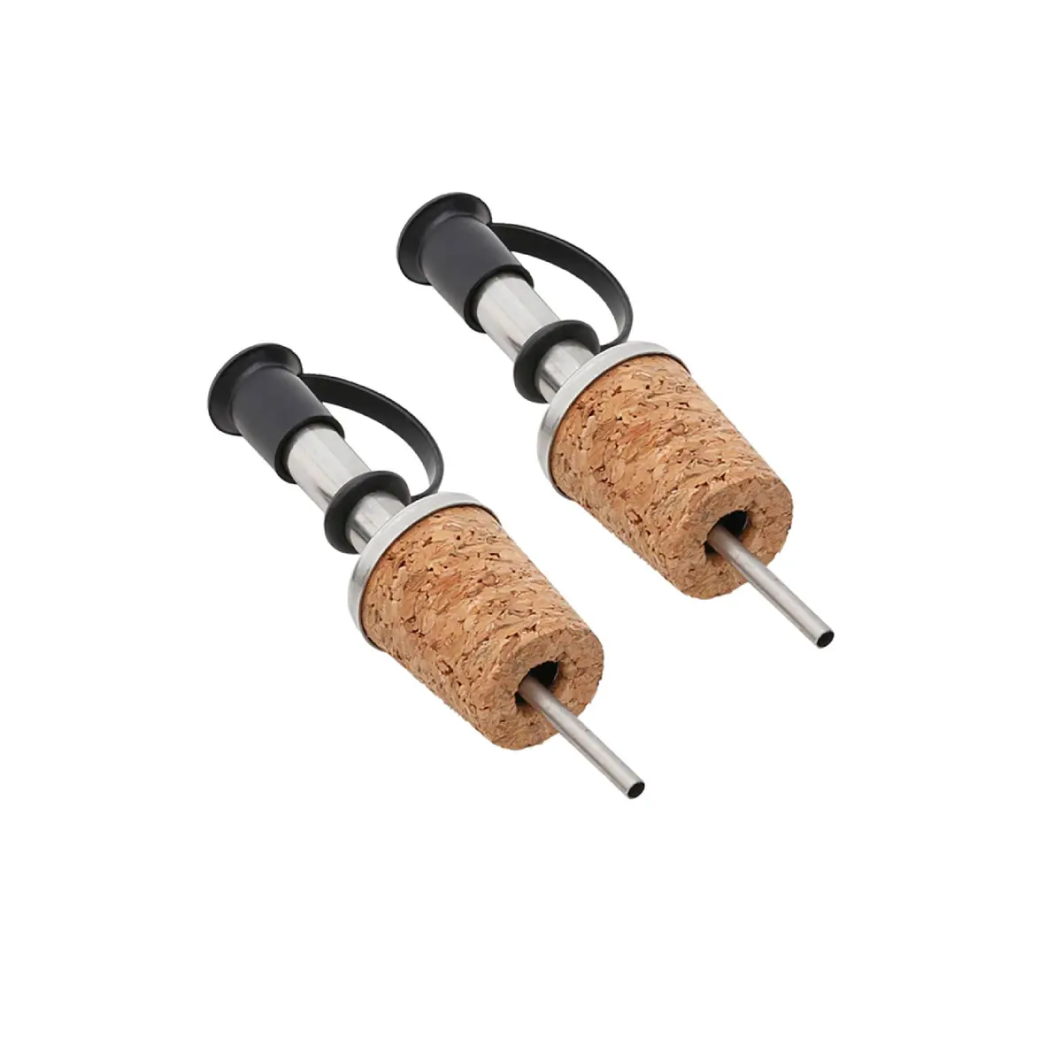 CONJUNTO 2 BICOS DOSADORES AÇO INOX COM CORTIÇA - 1