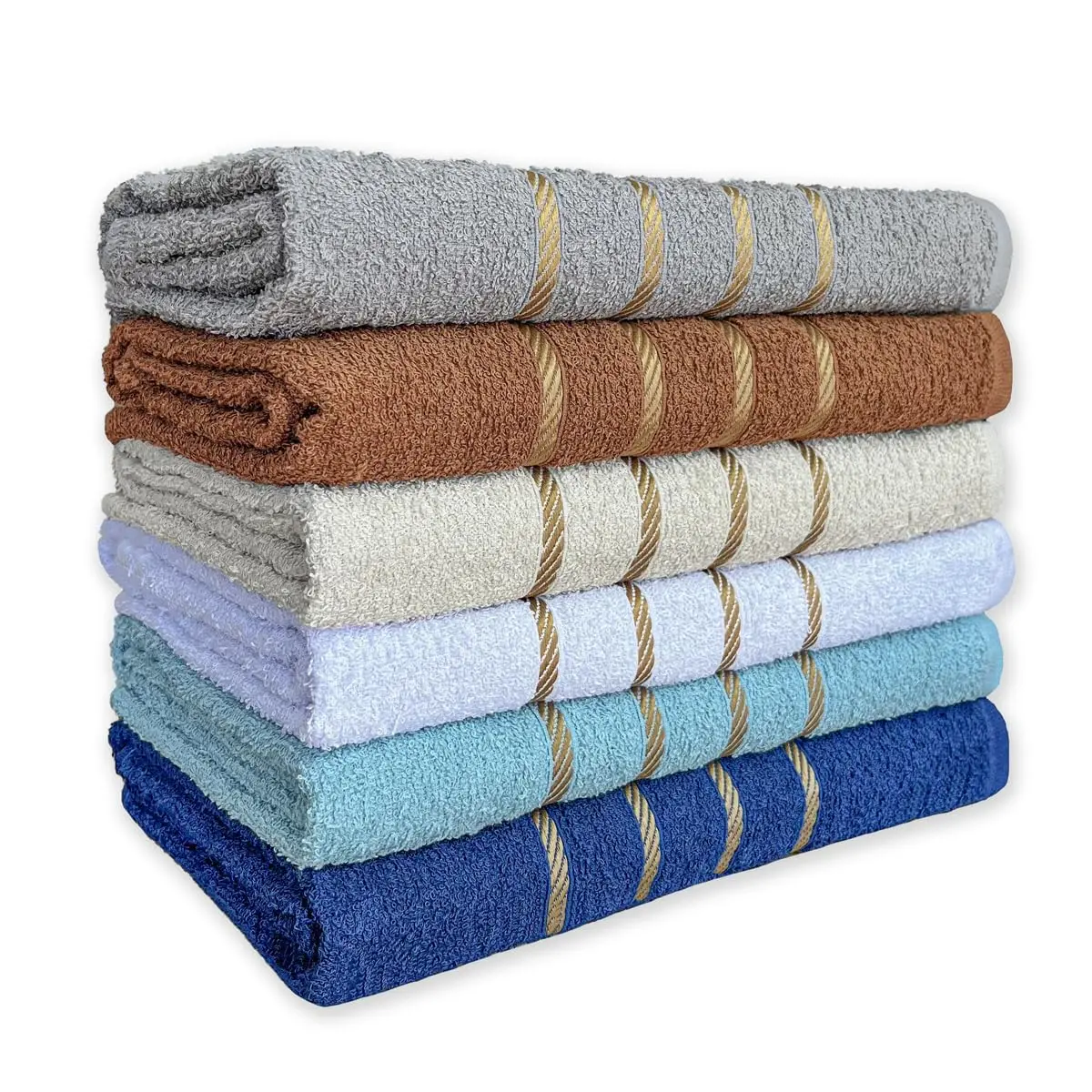 Kit 04 Toalha de Banho 100% Algodão Selecionado com Alta Absorção 70x130cm (Sortido)