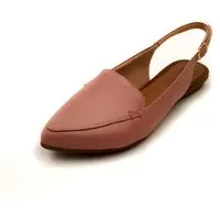 Sapatilha Slingback Amo Calçados Couro Rosa Antigo