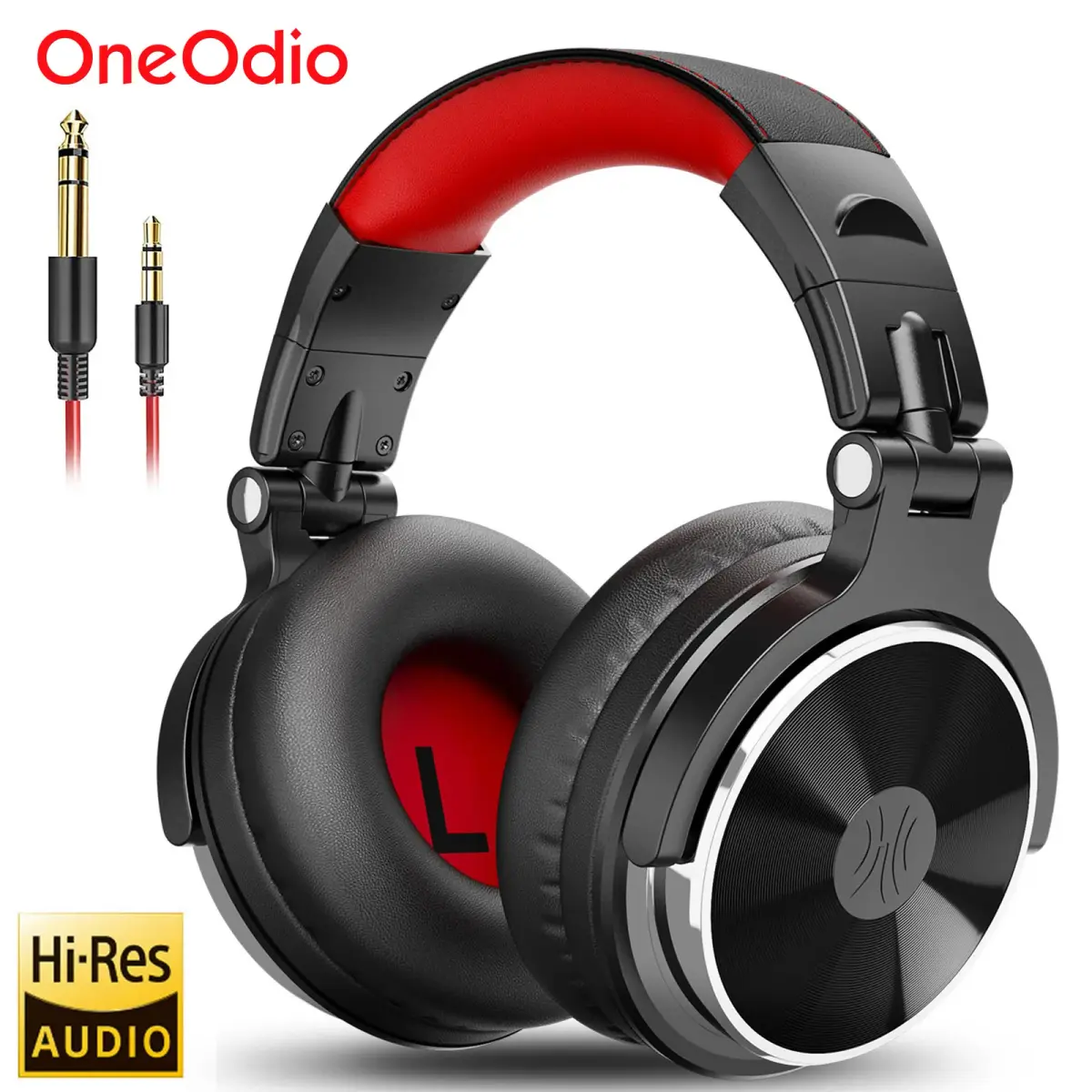 Oneodio-fone de ouvido para dj, profissional, fones de ouvido sobre a orelha, monitor, microfone, alta fidelidade, com fio, grave, headset para jogos em telefone - 1