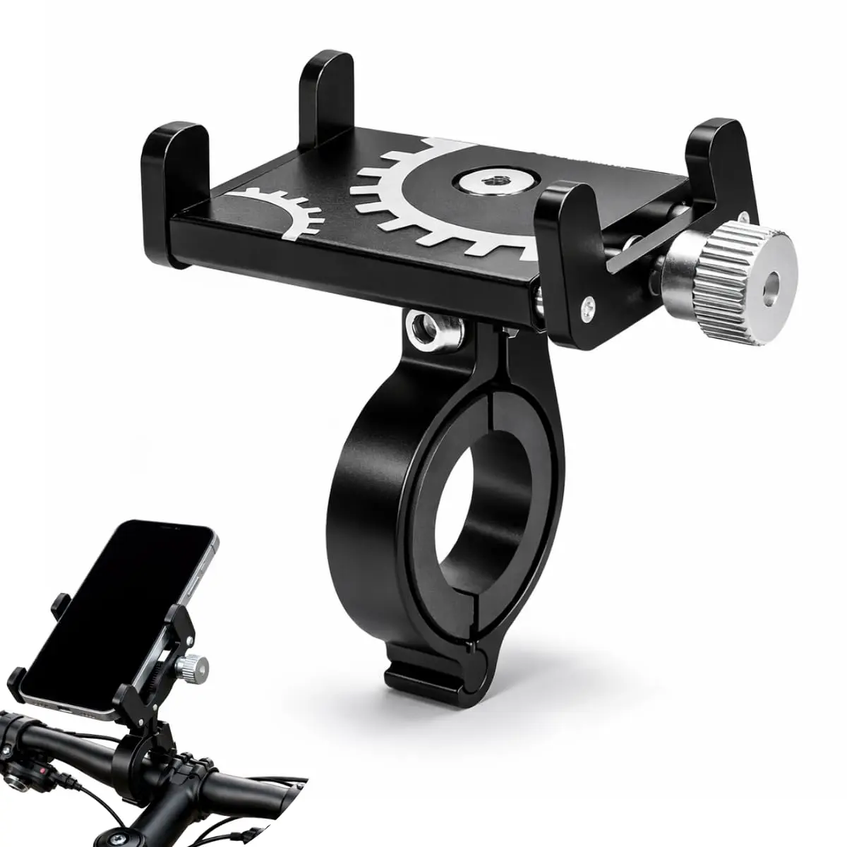 Suporte Celular Universal Guidão Bicicleta Moto Alumínio Anti-vibração Ajustável Fixação Segura