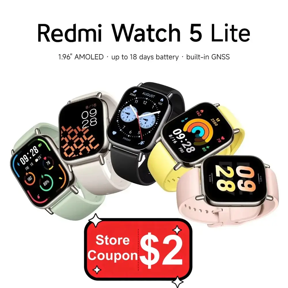 Xiaomi Redmi Watch 5 Lite Versão Global 1.96'' AMOLED 18 Dias de Duração da Bateria GNSS Integrado Bluetooth ® Relógio Inteligente com 150+ Modos - 1