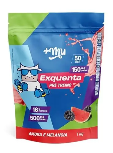 Pré treino, +Mu, Exquenta, Sabor Amora e Melancia, Com Cafeína, Palatinose e Taurina - 1kg - 1