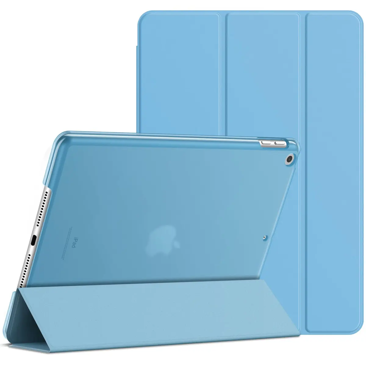 JETech Capa Protetora para iPad 9.ª/8.ª/7.ª Gen 10,2", Azul | Traseira Translúcida Fina, Suporte de Três Dobras, Ativação/Repouso Automático, Proteção Leve À Prova de Choque - 1