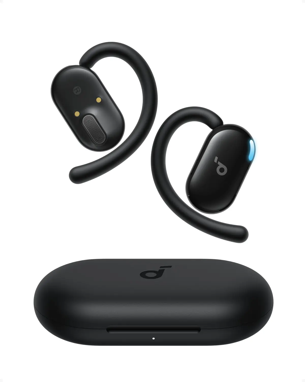 soundcore V20i da Anker, Fone de Ouvido Bluetooth Aberto e Esportivo, 36H | Bass Up, IP55, Luzes Led com sincronização de música Open Ear, Ganchos ajustáveis Ultraconfortáveis, Encaixe perfeito Clip On - 1