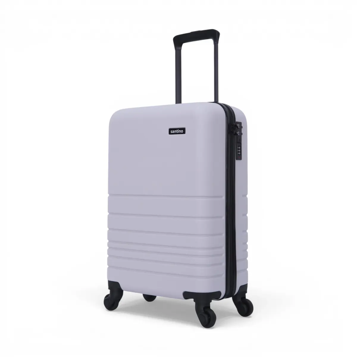 SANTINO Mala de Viagem Rígida ABS 4 Rodas 360º com Segredo Leve Resistente Flexível Antifurto [Zeus] (Cinza, Pequeno) - 1