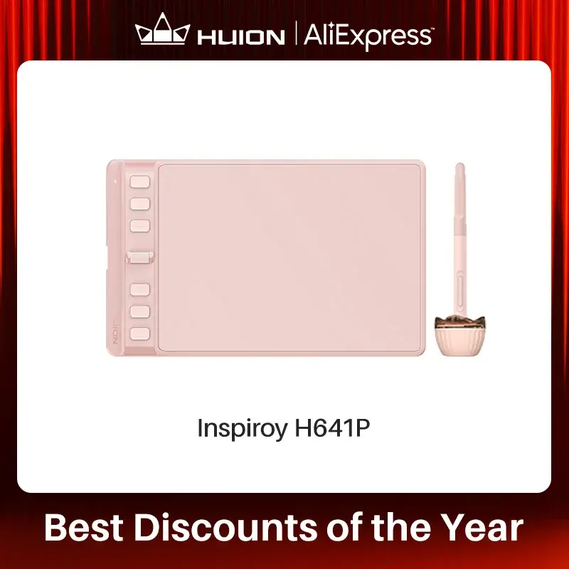 Huion Inspiroy 2 S H641P Tablets gráficos 6,3x3,9 polegadas Caneta de desenho digital Tablet 6 teclas expressas Suporte Android Mac Windows