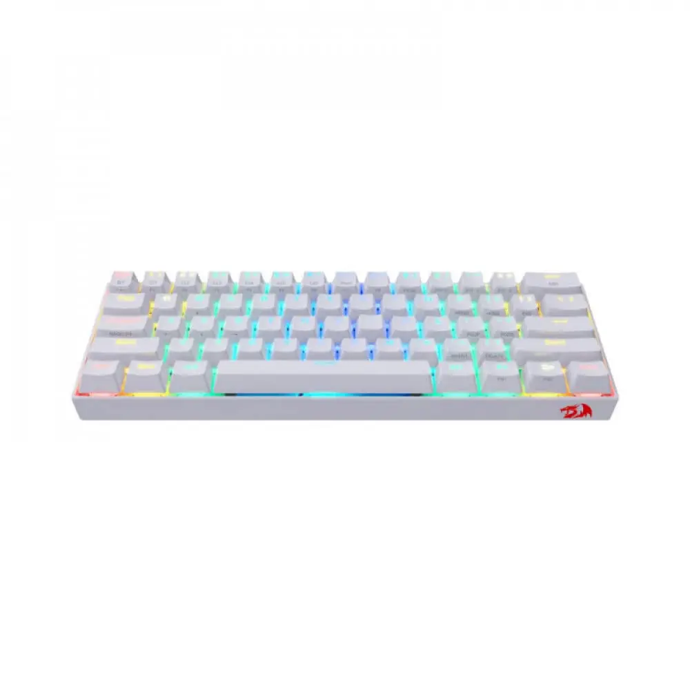 Teclado Mecânico Gamer Redragon Draconic 60% ABNT2 RGB Bluetooth Switch Brown Branco K530W-RGB