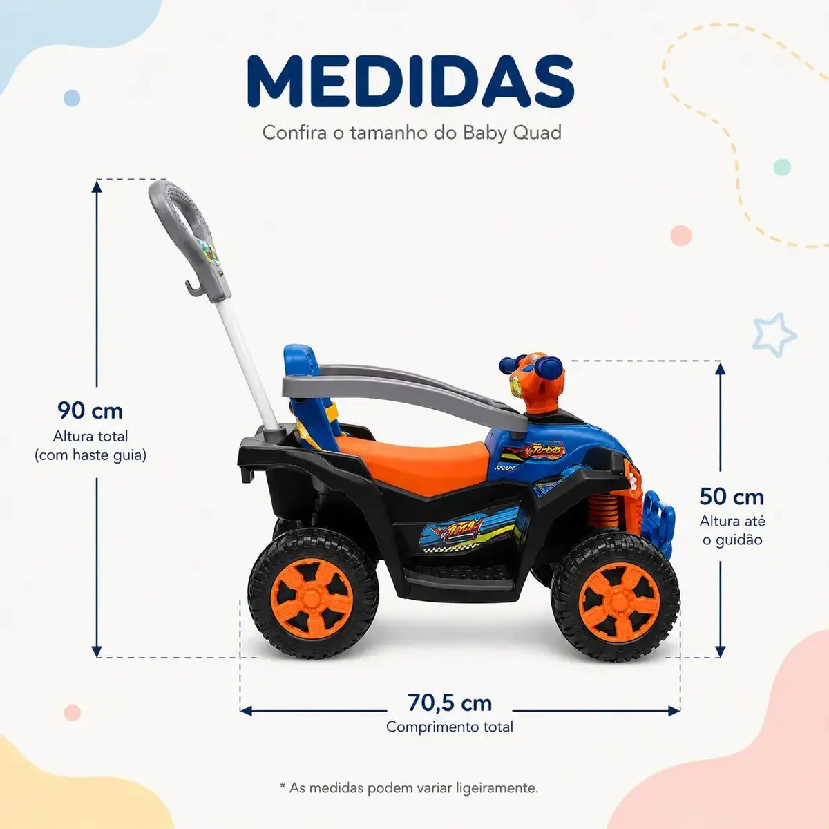 Carrinho De Passeio Wheels Quadriciclo Infantil Andador Empurrador Maral Baby Quad Laranja thumbnail 4