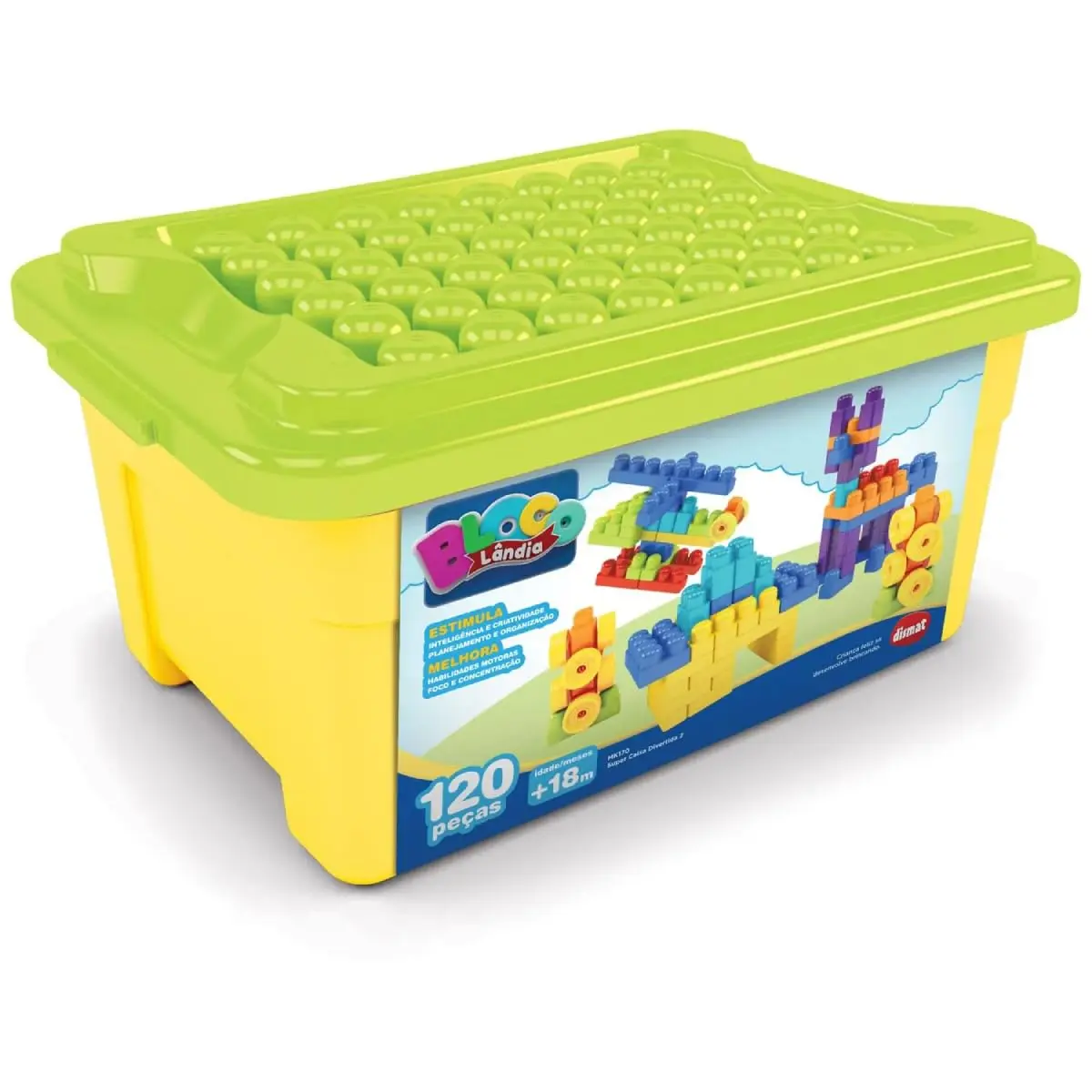 Blocos de Montar Infantil Educativo 120 Peças Blocolândia Dismat - 1