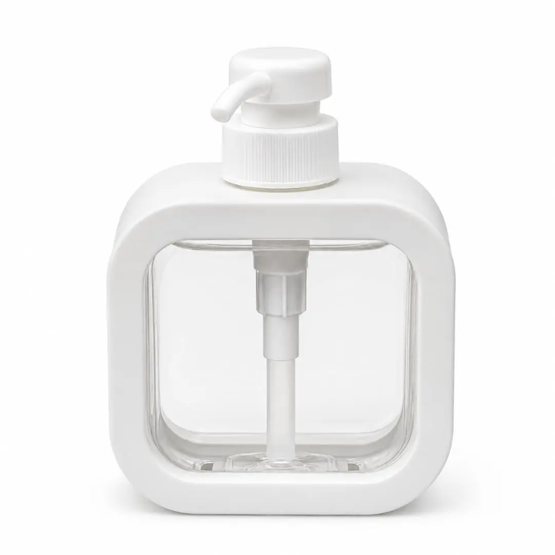 Dispenser de Sabonete Líquido 300ml Morderno Branco com Reservatório Transparente - 1