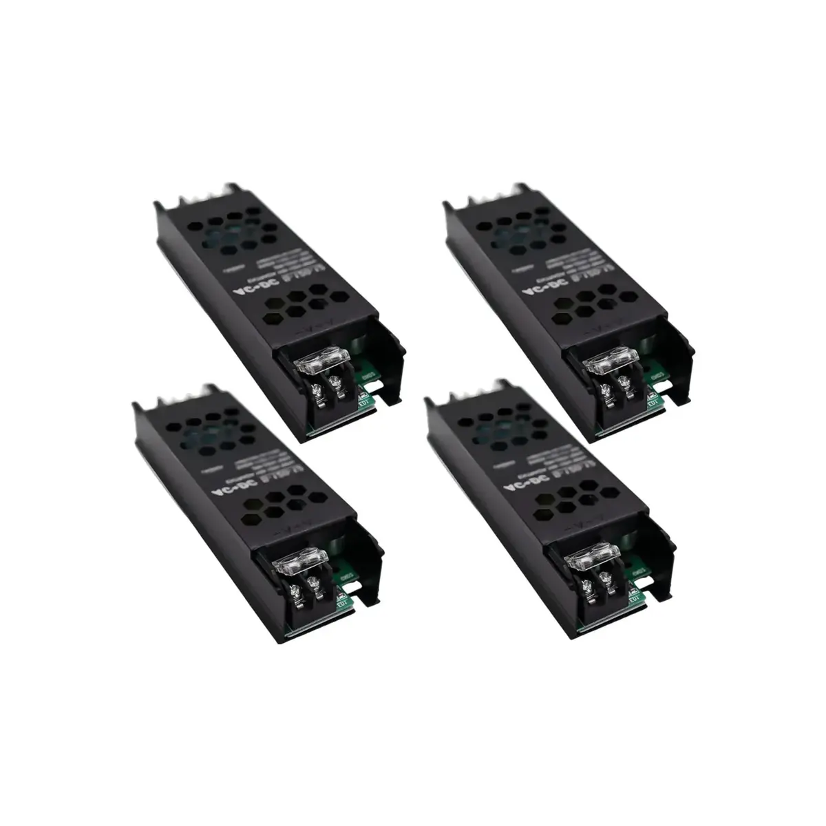 Kit 4 Fonte Chaveada Slim 10A 12V 120W Bivolt AC/DC | Fonte para Câmera de Segurança Fita LED Som Automotivo CFTV Conversor Energia