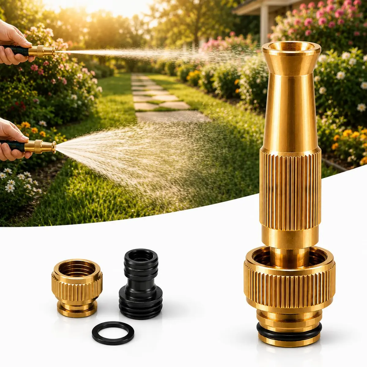 Bico Esguicho De Alta Pressão Para Mangueira 1/2 Saída De Jato Regulável Lava Jato Oficina Plug De Mangueira De Jardim