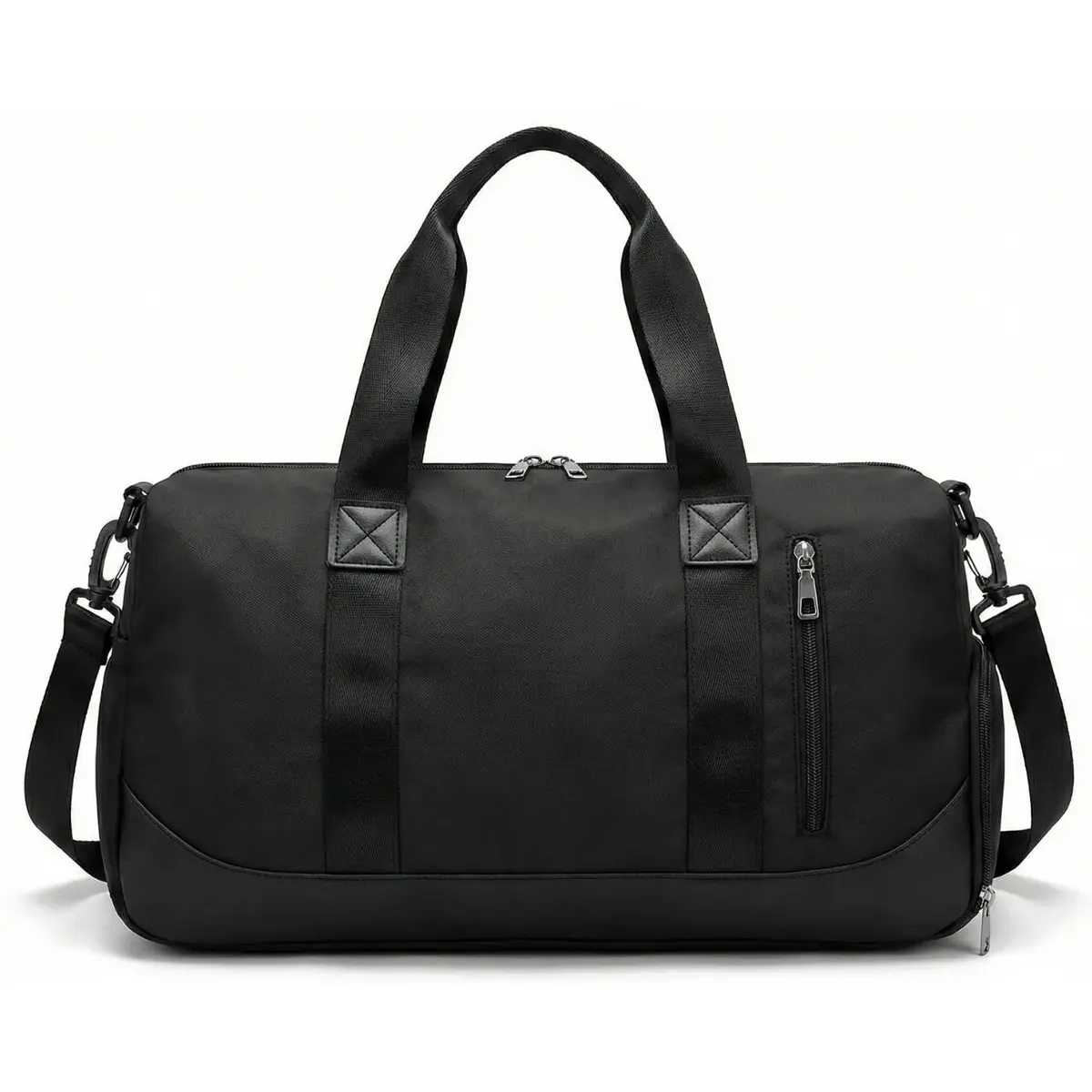 Mala de Mao Compacta de Viagem Feminina Funcional com Alca Transversal Bolsa de Viagem em Nylon Resistente com Bolso para Sapatos Ajustavel Leve e Versatil Ideal e Uso Diario (Preta)