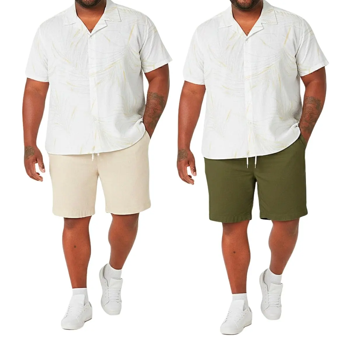 Kit 2 Bermuda Short Plus Size Linho Masculina Mauricinho G1 G2 G3 G4 Curto Bolso Faca Diversas Cores