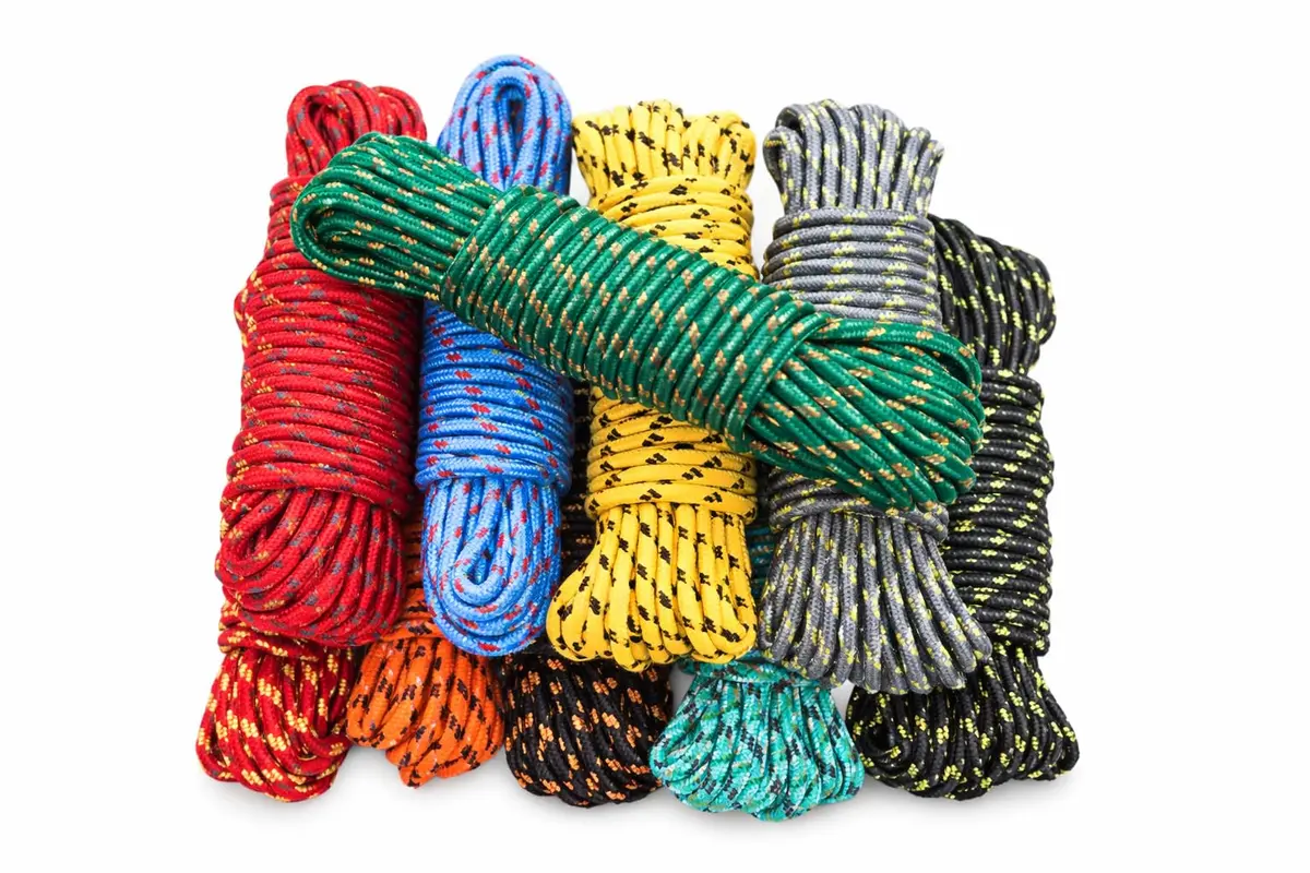 Corda Multiuso 8mm x 15M Trançada Forte Resistente 80% Algodão 20% Poliester Cores Sortidas Corda 15 Metros Unitario