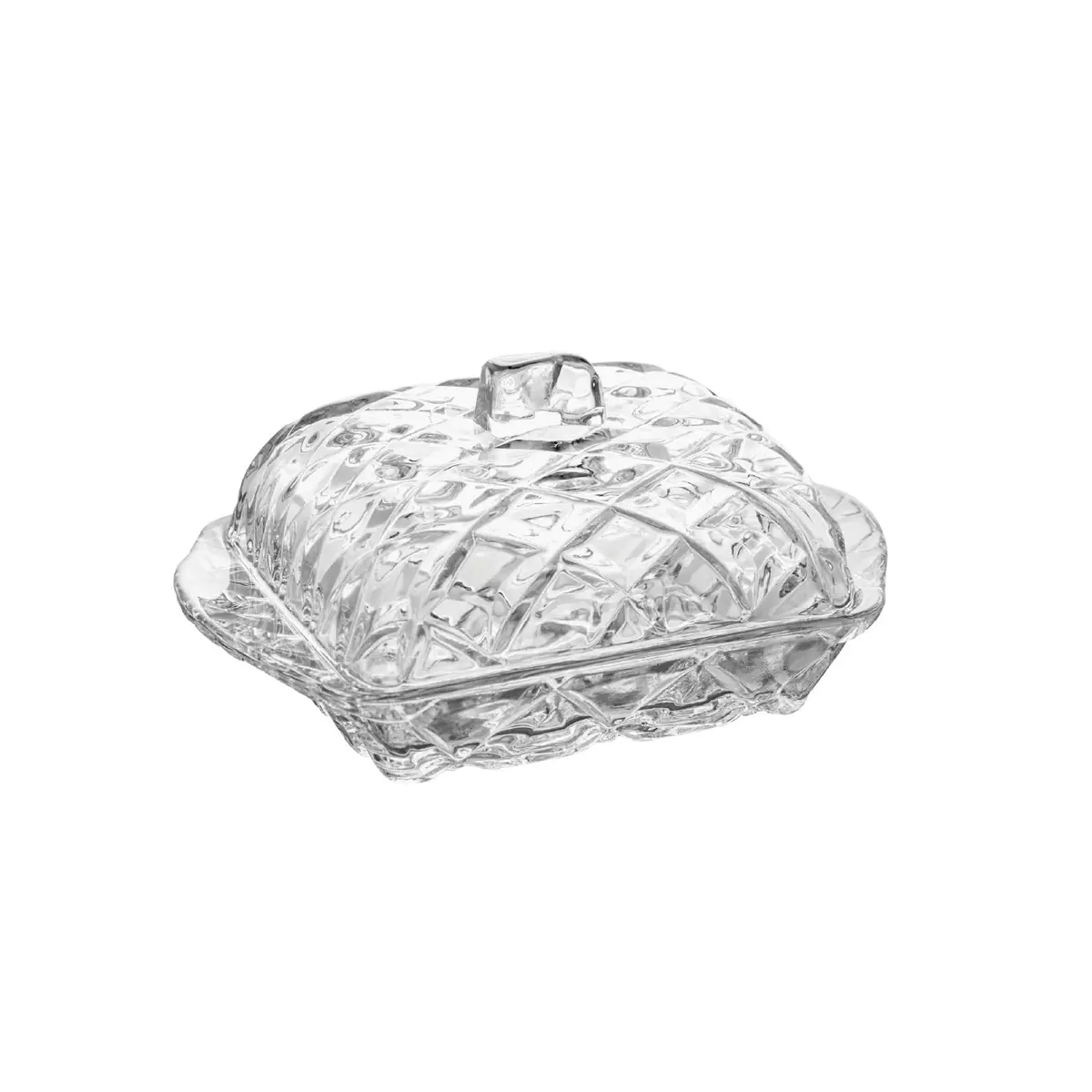 LYOR - Manteigueira de Cristal Deli Diamond 17cm x 10,5cm x 8cm - 1