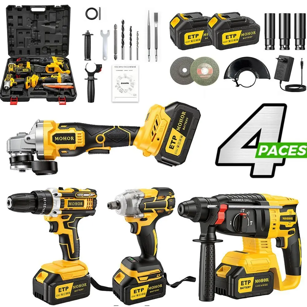 Kit Ferramentas Eletrica Parafusadeira Martelete Esmerilhadeira Lixadeira Furadeira Chave Impacto