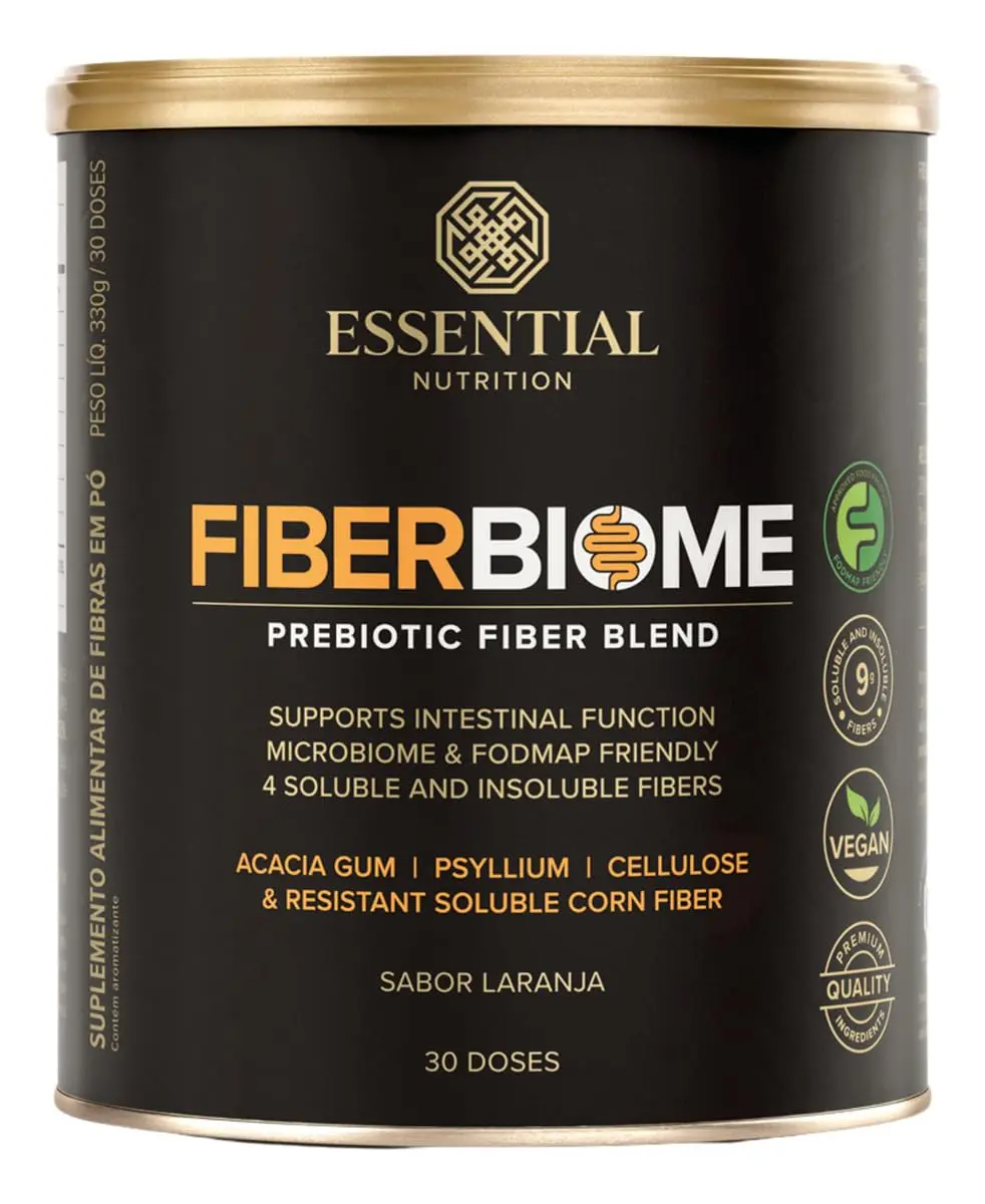 Suplemento de Fibras Essential Nutrition Fiber Biome, 300g | Sabor Laranja