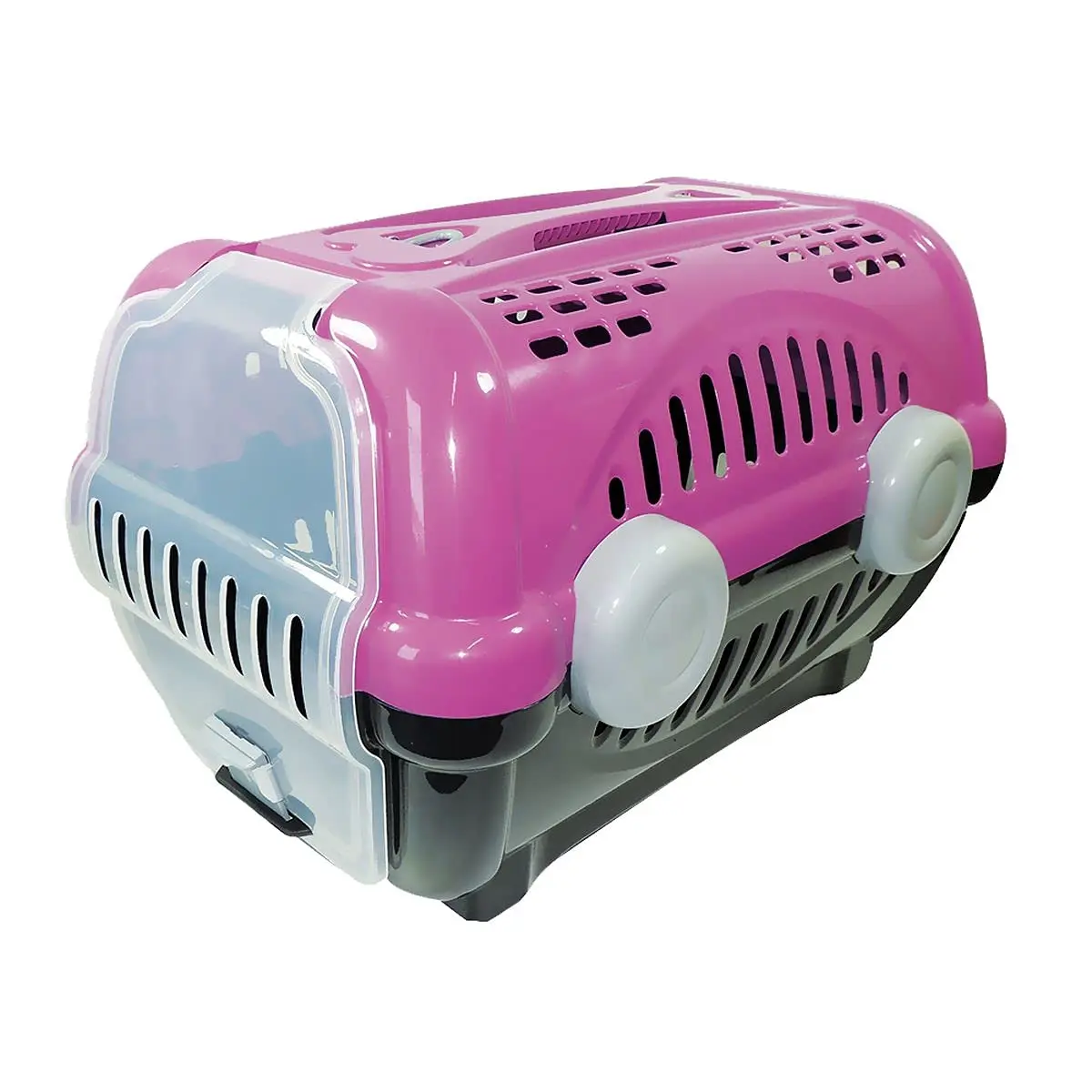 Furacão Pet Luxo Caixa de Transporte, Rosa/Cinza, 1